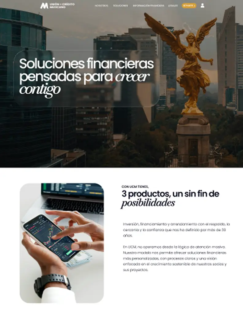 Caso de estudio UNIÓN DE CRÉDITO MEXICANO (UCM) - Desarrollo de página web